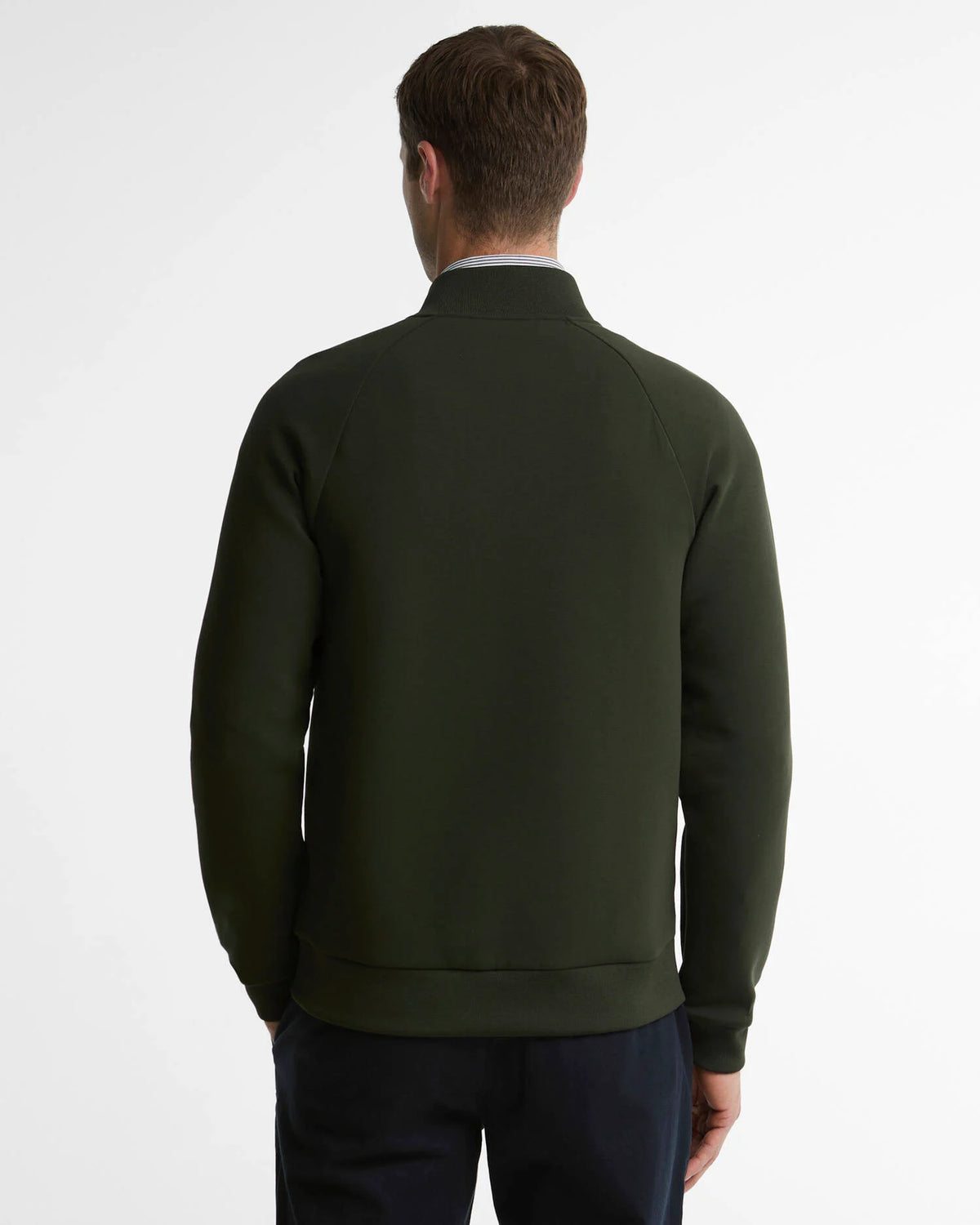 Barbour M Sweater Thornton Quilted Zip Through Sweater - Sage