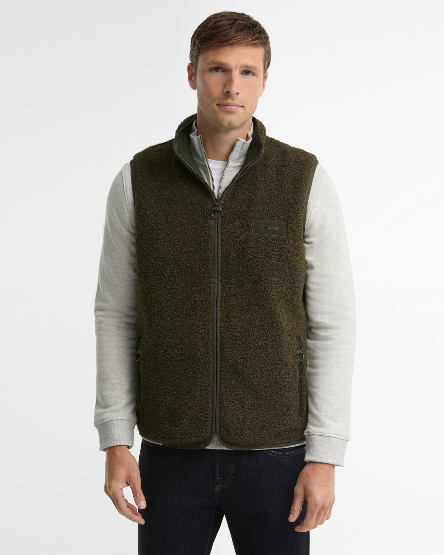 Barbour M Vest Reversible Fleece Gilet - Sage