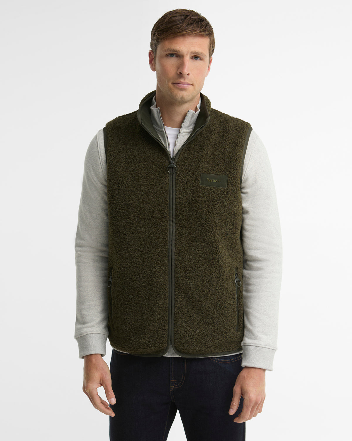 Barbour M Vest Reversible Fleece Gilet - Sage