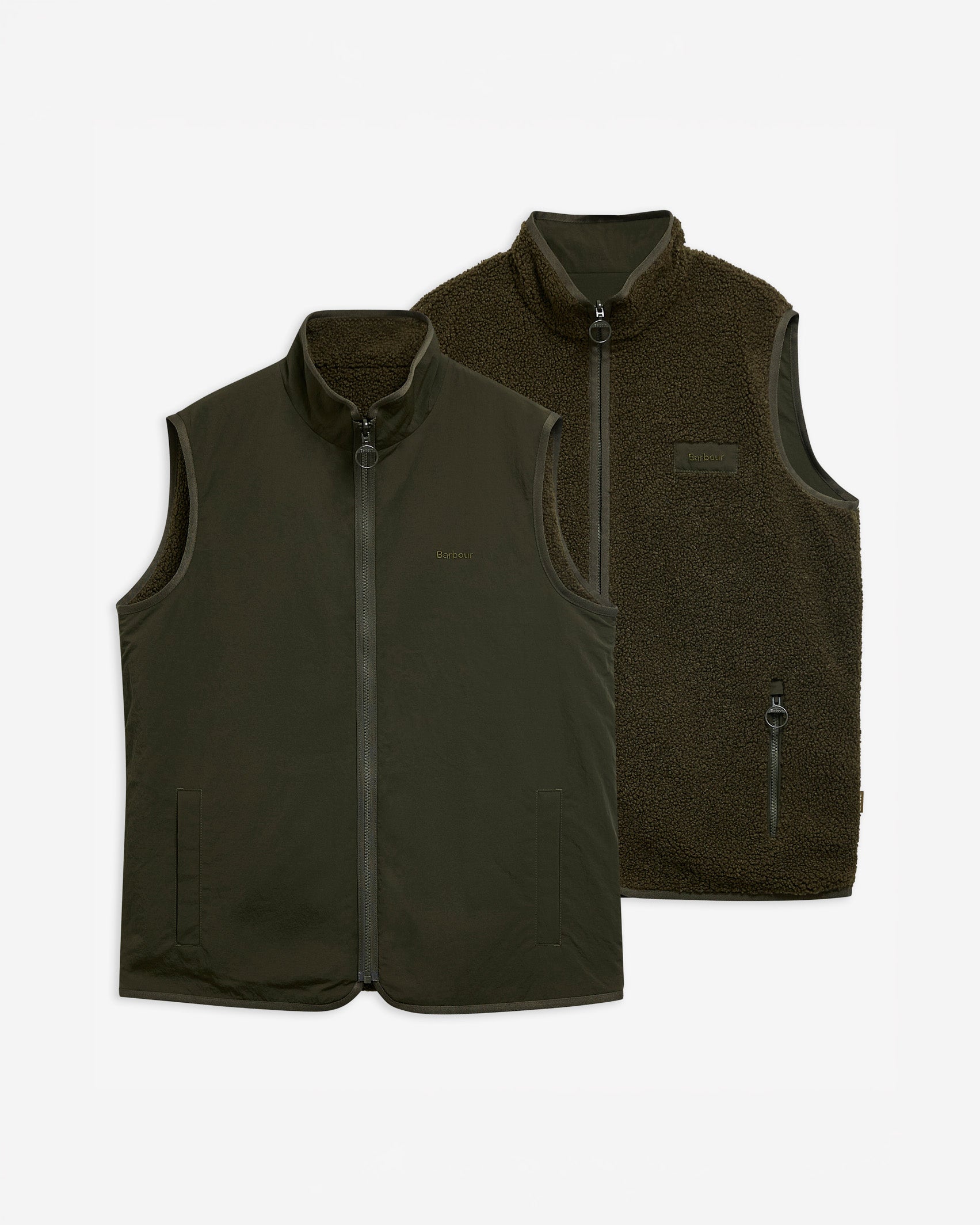 Barbour M Vest Reversible Fleece Gilet - Sage