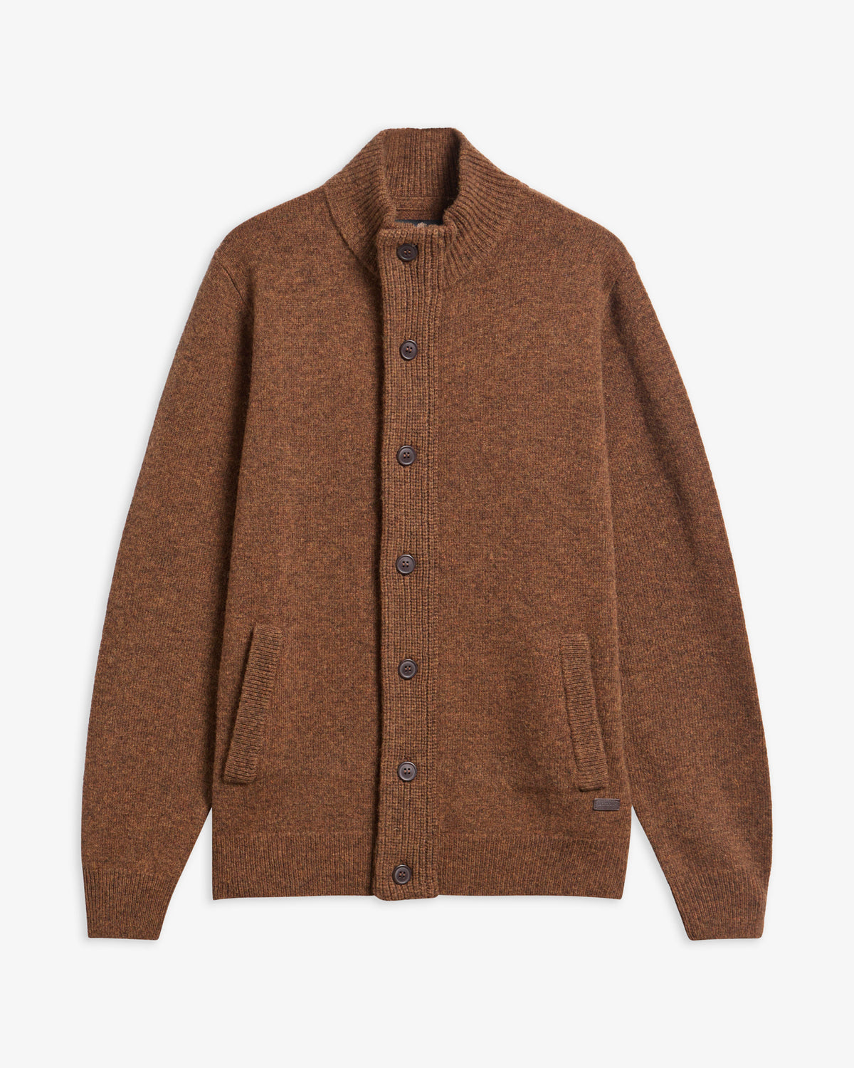 Barbour Sweaters Essential Patch Zip Through Knitted Jumper - Bracken