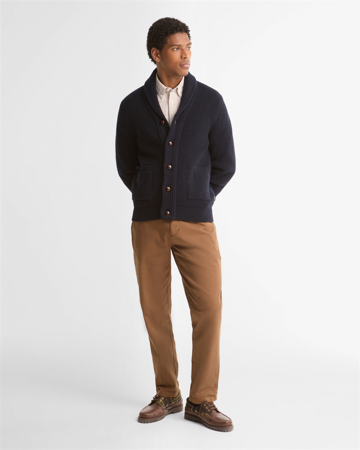 Barbour Sweaters Hartland Knitted Shawl Neck Cardigan - Navy