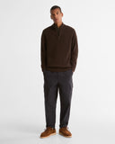 Barbour Sweaters Holden Half Zip Knitted Jumper - Dark Oak