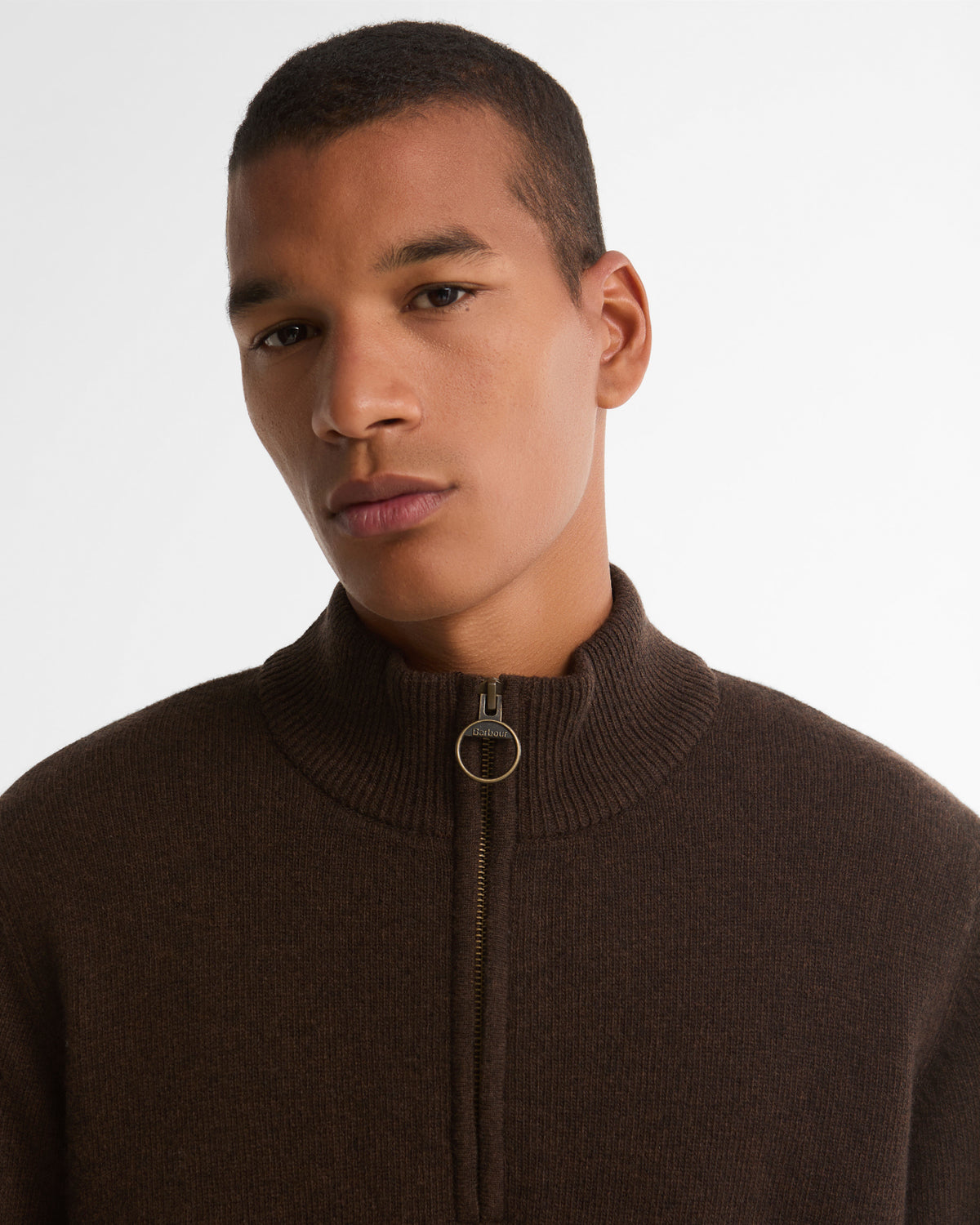Barbour Sweaters Holden Half Zip Knitted Jumper - Dark Oak