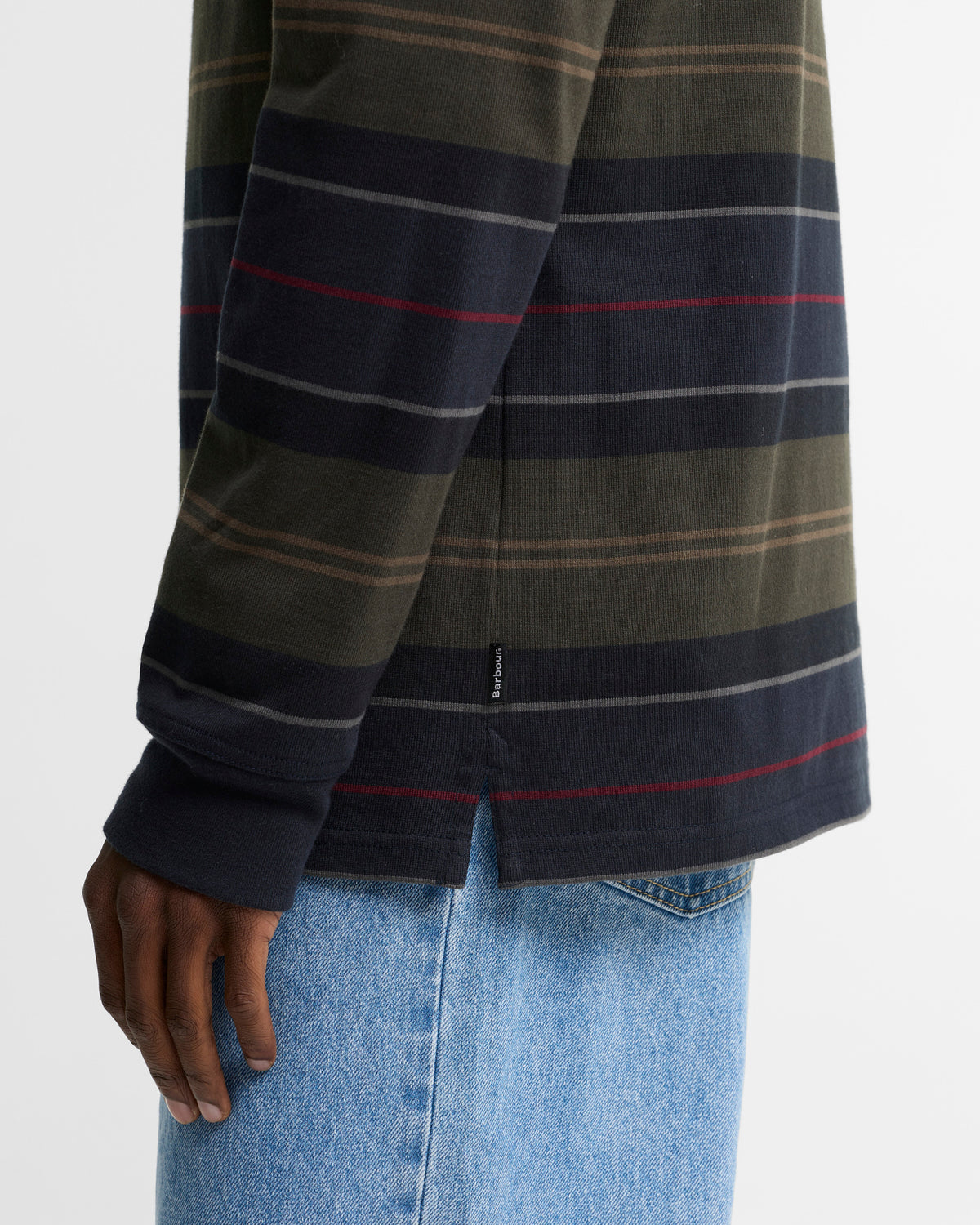 Barbour T-Shirts Frith Tartan Stripe Rugby Shirt - Navy
