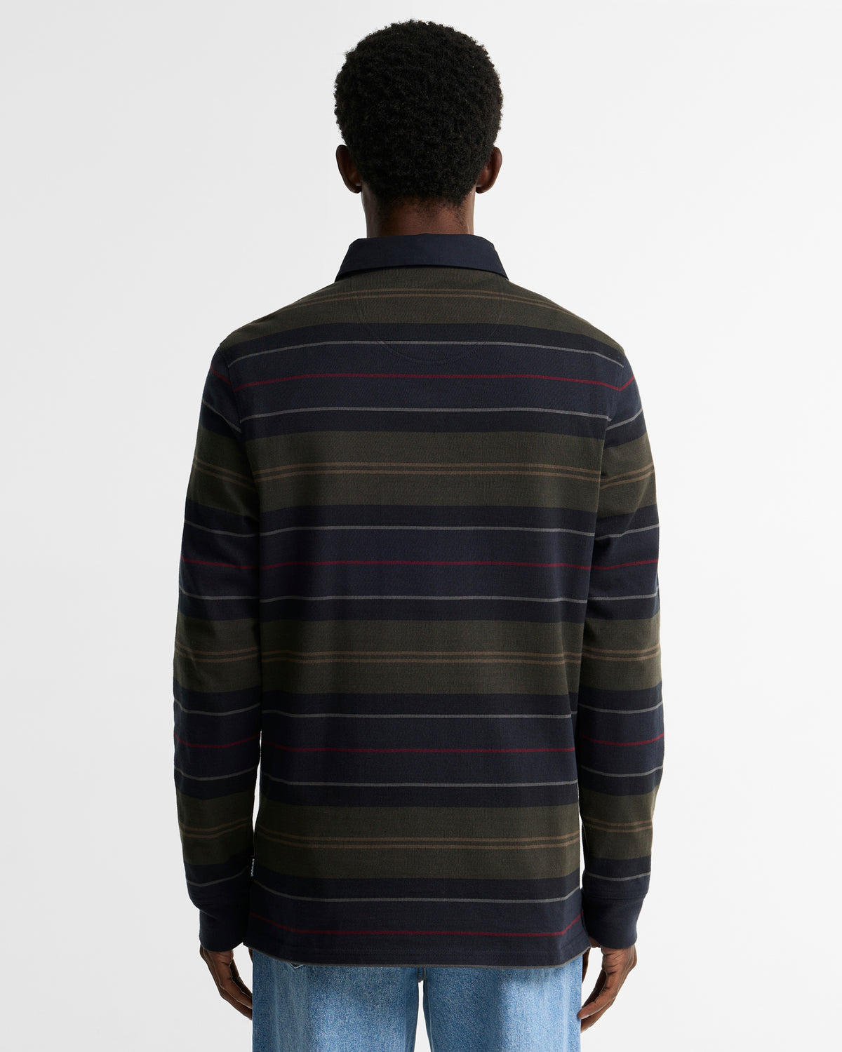 Barbour T-Shirts Frith Tartan Stripe Rugby Shirt - Navy