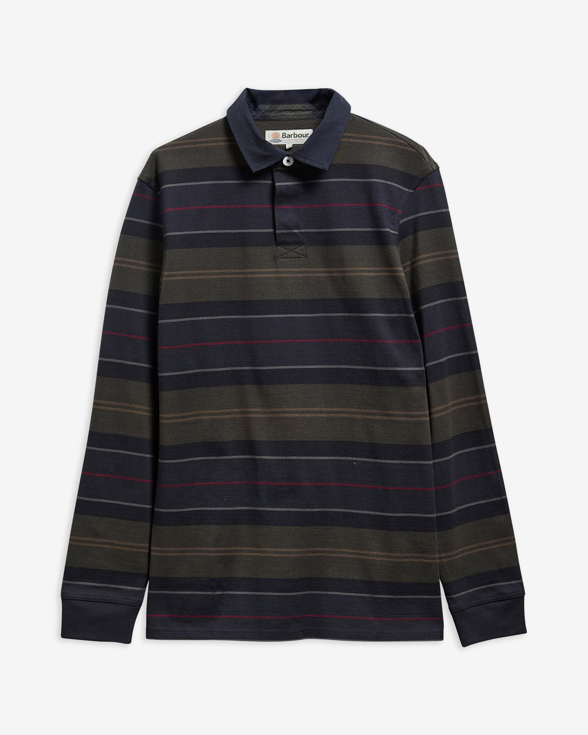 Barbour T-Shirts Frith Tartan Stripe Rugby Shirt - Navy