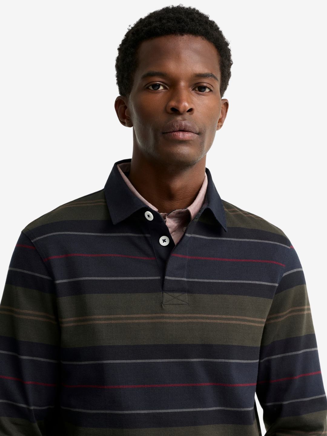 Barbour T-Shirts Frith Tartan Stripe Rugby Shirt - Navy