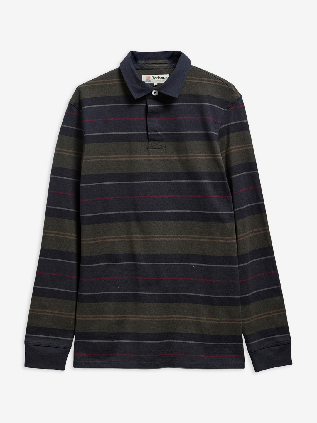 Barbour T-Shirts S Frith Tartan Stripe Rugby Shirt - Navy