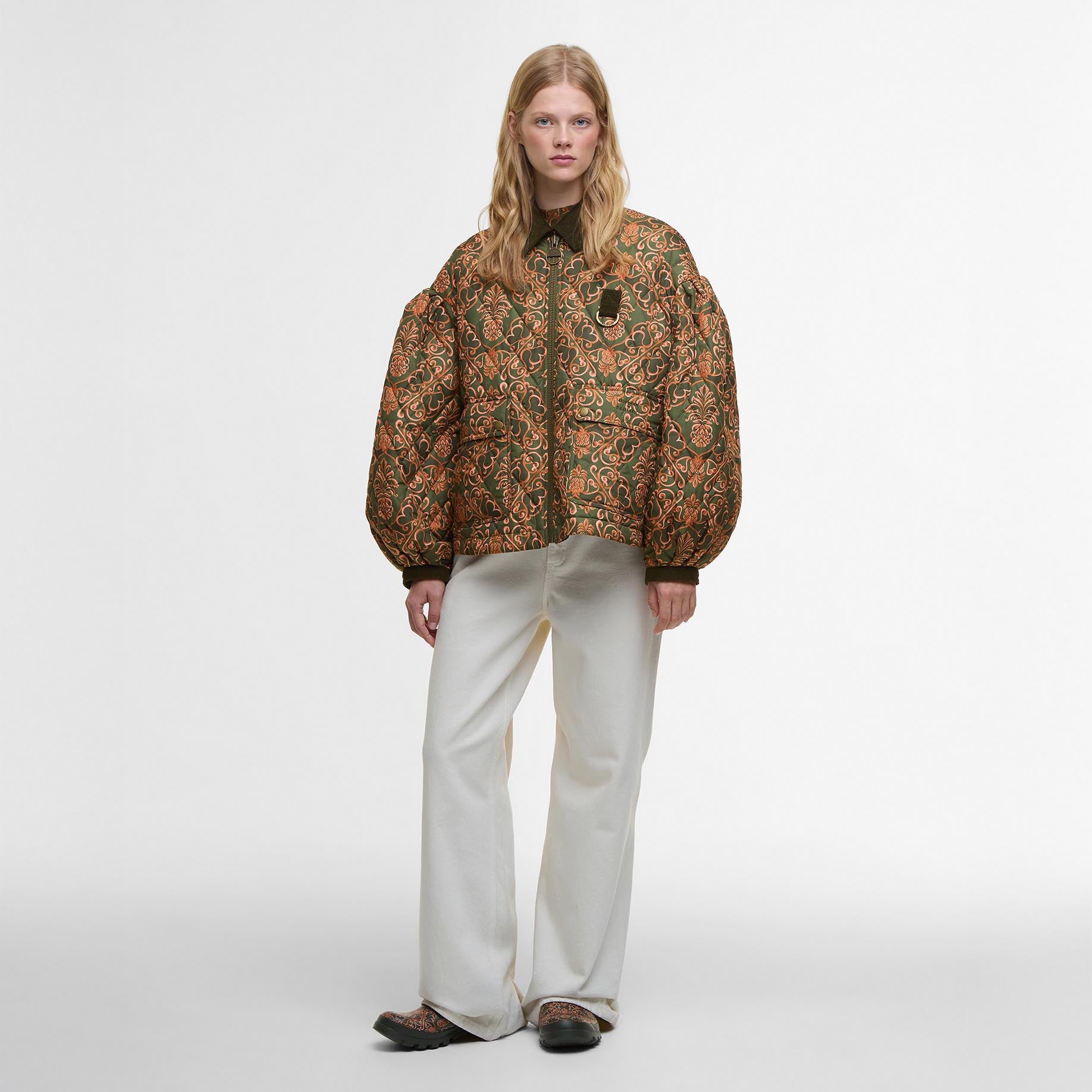 Barbour W Jacket Barbour X Farm Rio Luisa Quilted Jacket