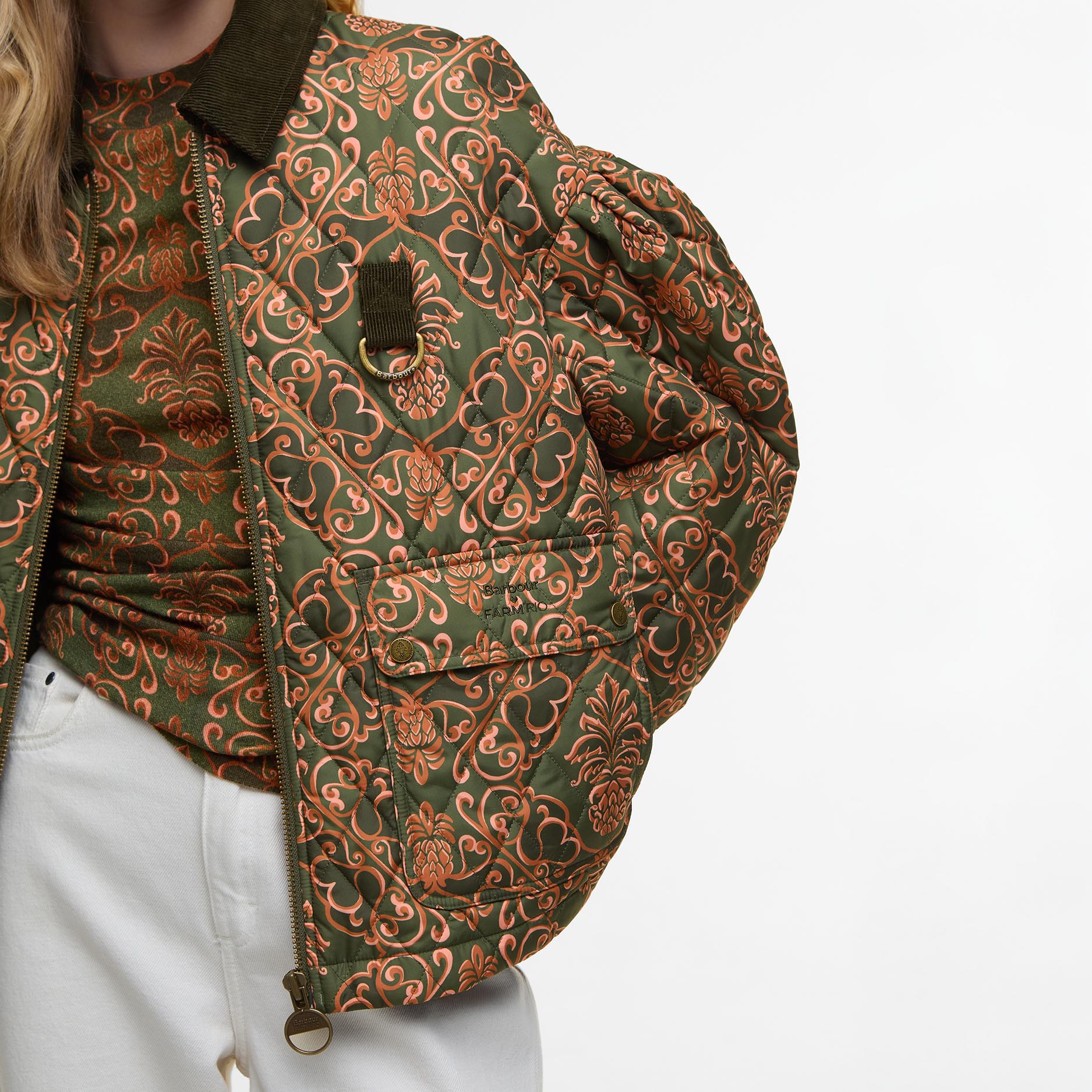 Barbour W Jacket Barbour X Farm Rio Luisa Quilted Jacket