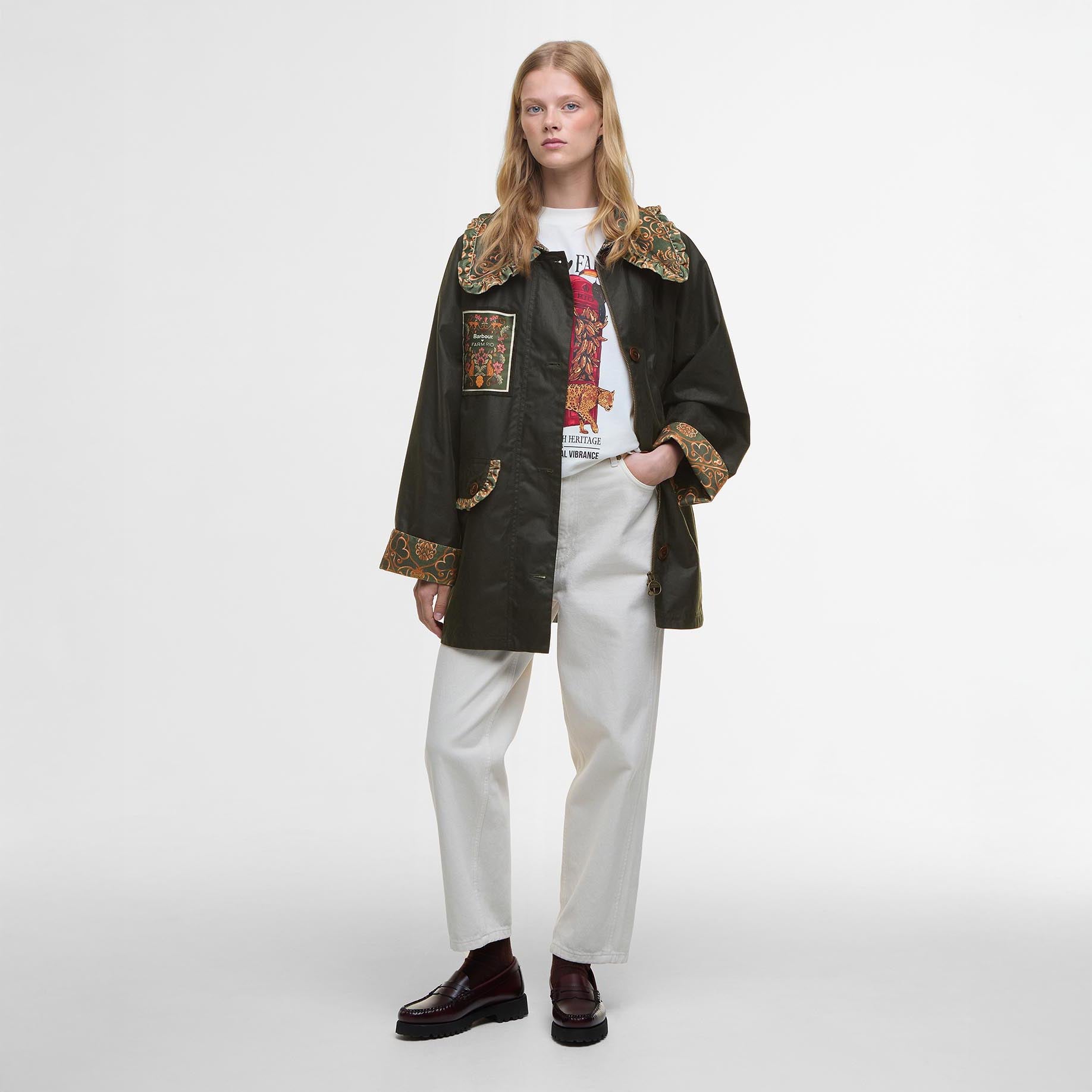 Barbour W Jacket Barbour X Farm Rio Maria-Clara Wax Jacket