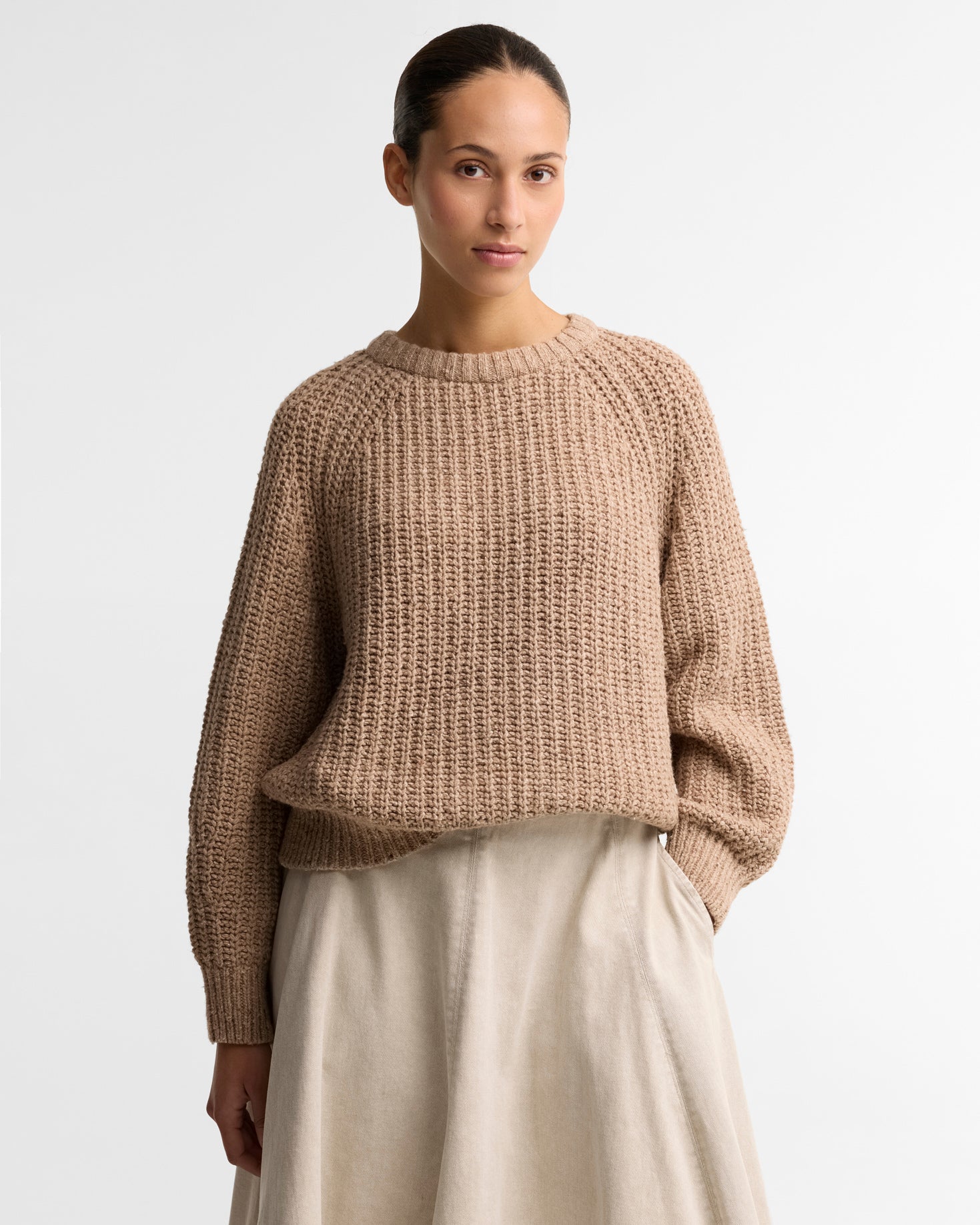 Barbour W Knitwear Alderney Fleck Knitted Jumper - Warm Trench