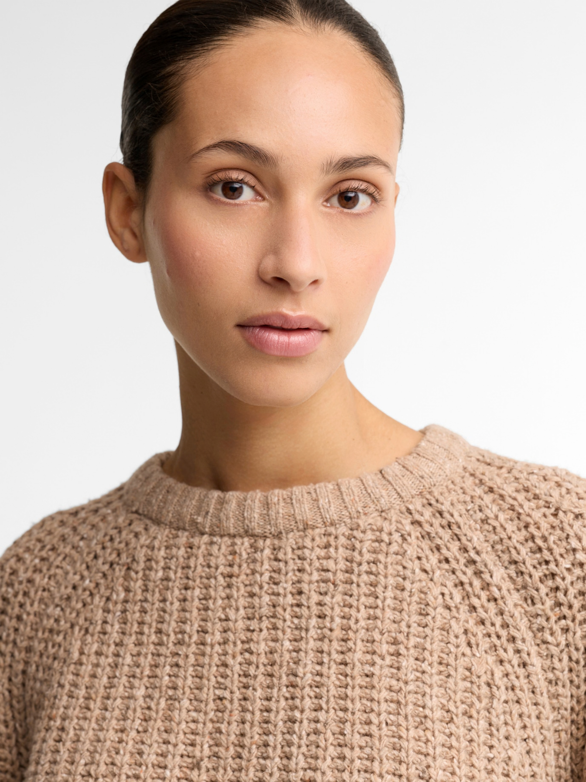 Barbour W Knitwear Alderney Fleck Knitted Jumper - Warm Trench