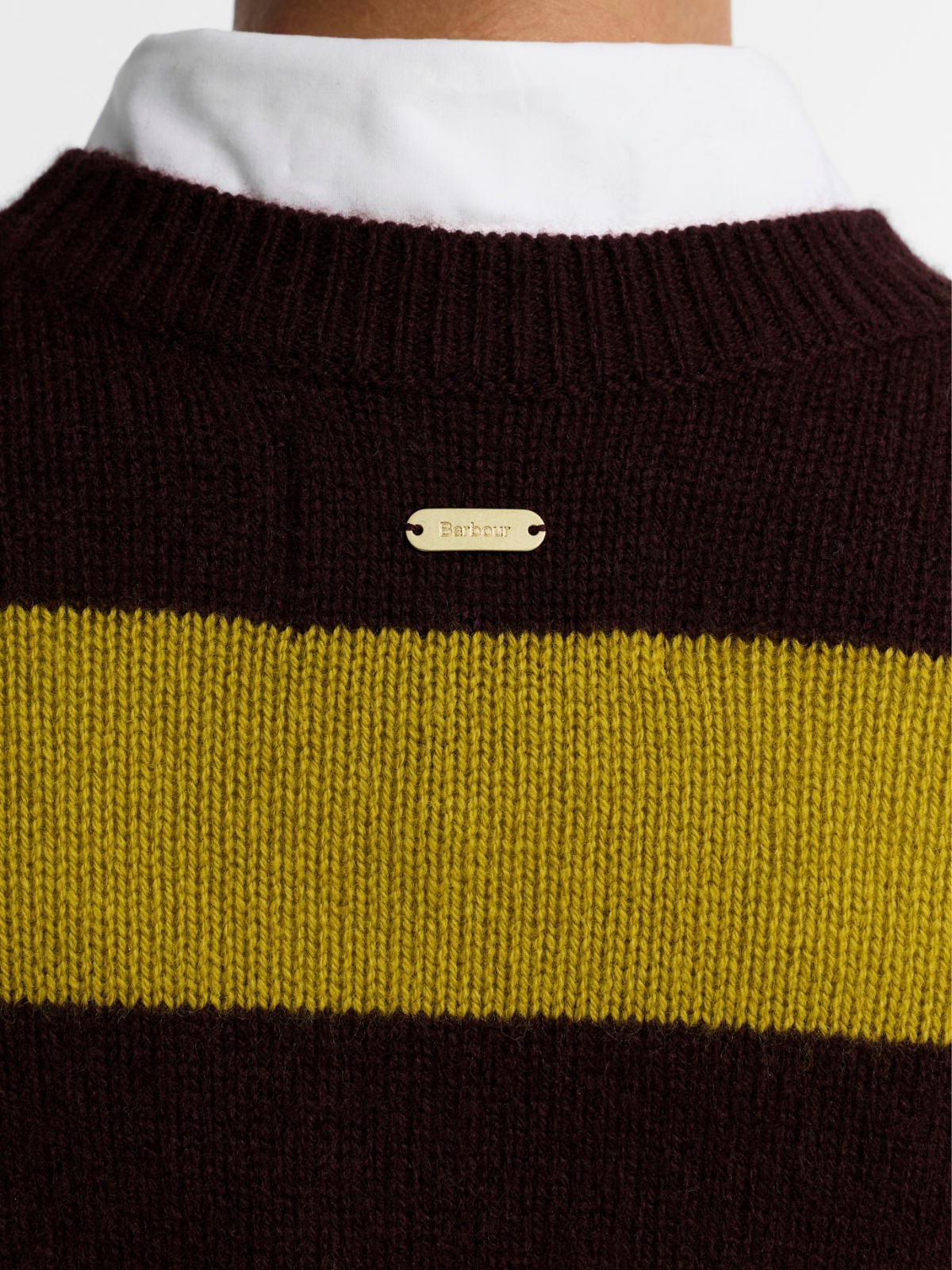 Barbour W Knitwear Woodhouse Striped Cashmere Blend Knitted Jumper - Fig Multi