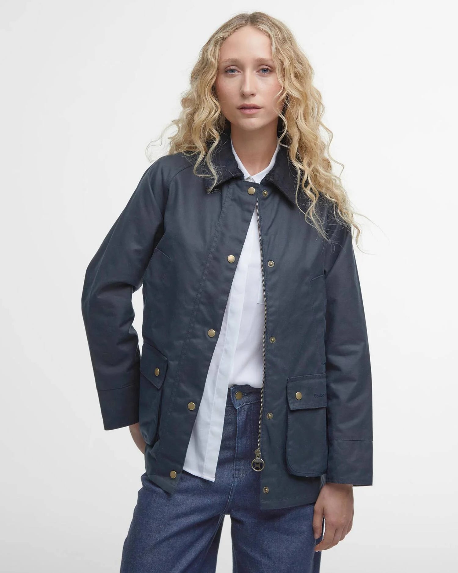 Barbour W Wax Jacket Acorn Wax Jacket - Navy