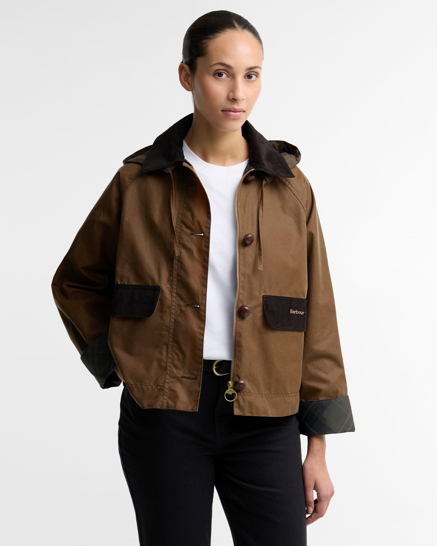 Barbour W Wax Jacket Adina Wax Jacket - Tan/Shadow