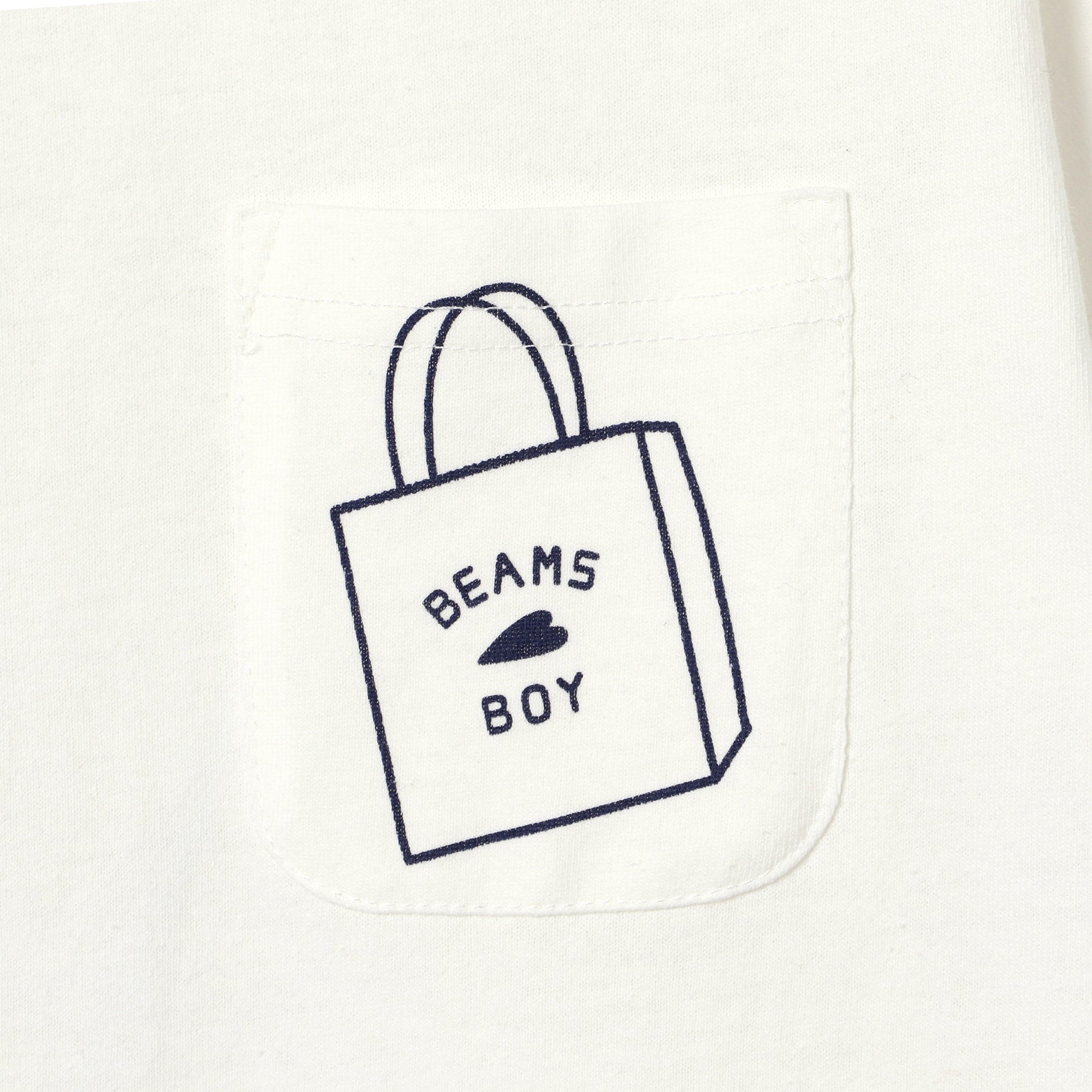 Beams Boy W T-Shirt White / 2 O.BB S/B Logo Pocket Tee
