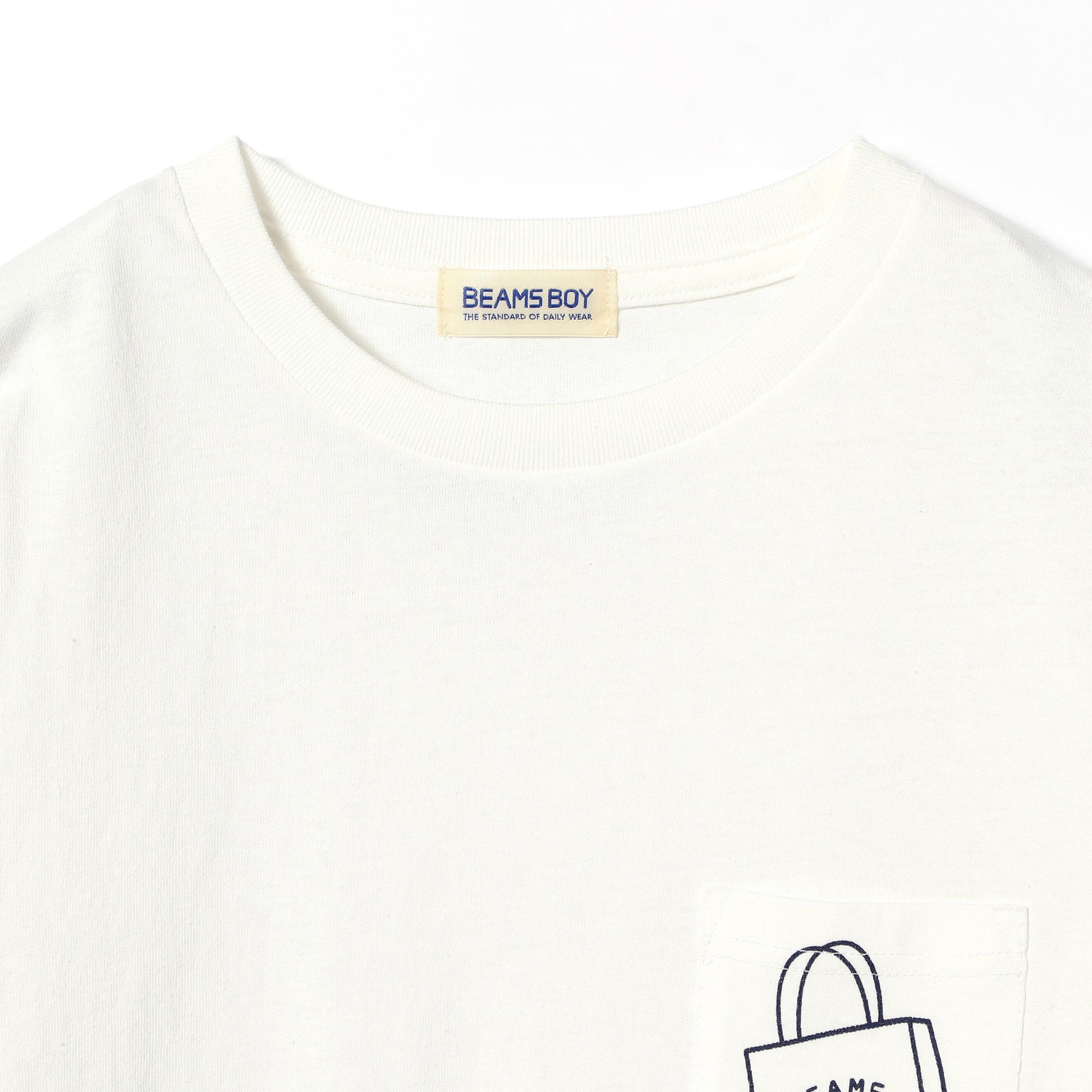 Beams Boy W T-Shirt White / 2 O.BB S/B Logo Pocket Tee