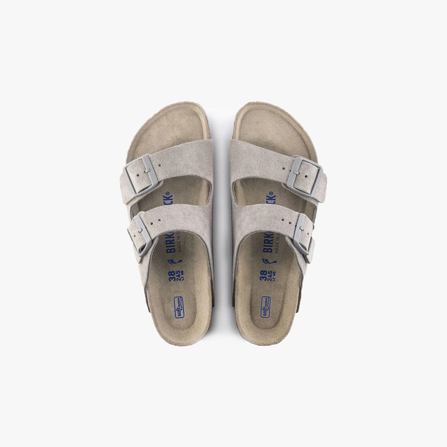Birkenstock M Sandals Arizona SFB Sandal, Stone Coin Suede