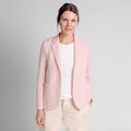 W Stand Up Collar Bicolor Blazer Frize, Pink