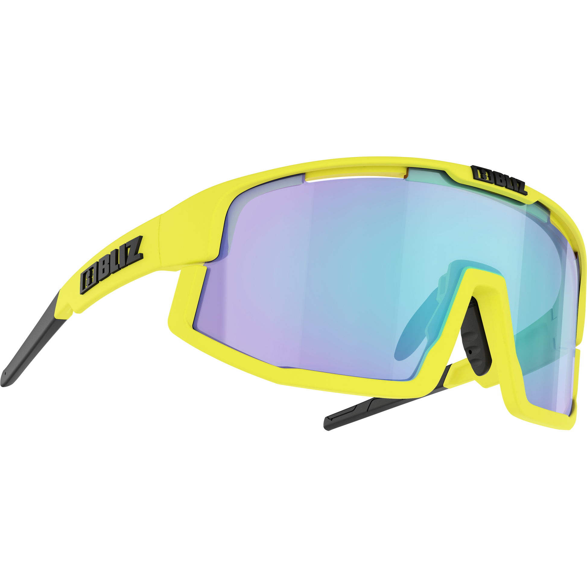BLIZ Sunglasses One Size Vision, Matt Yellow / Smoke with Blue