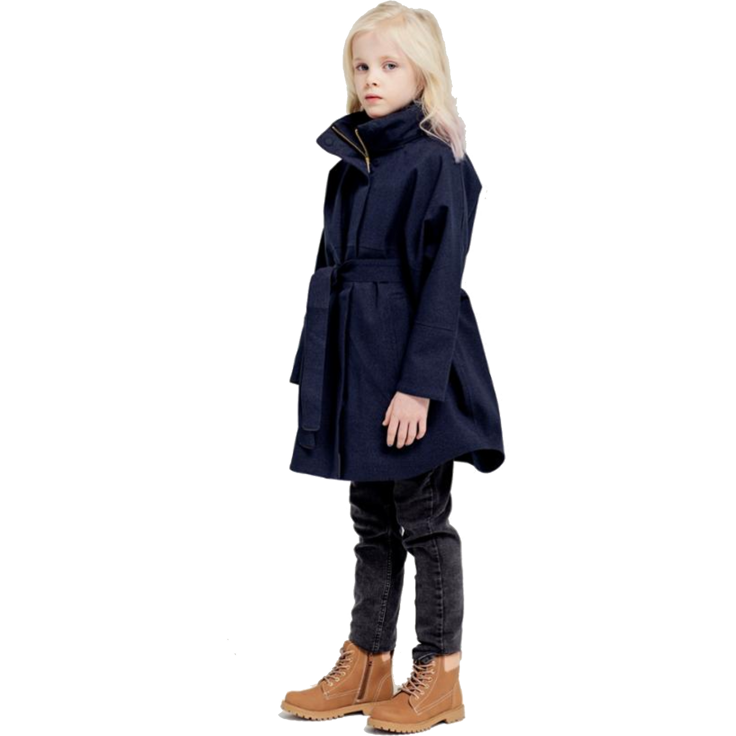 BRGN K Outerwear Kids Bris Poncho, Dark Navy
