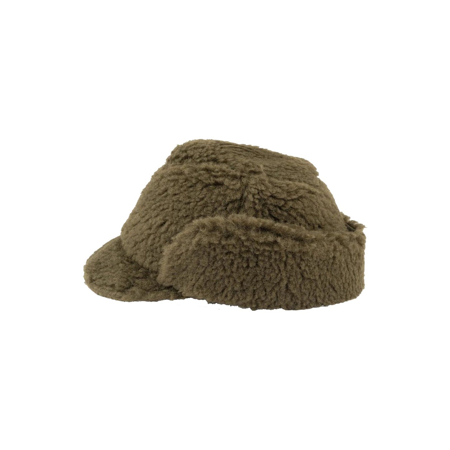 Cableami Winter Hat Boa Sherpa Cap With Earflap, Olive