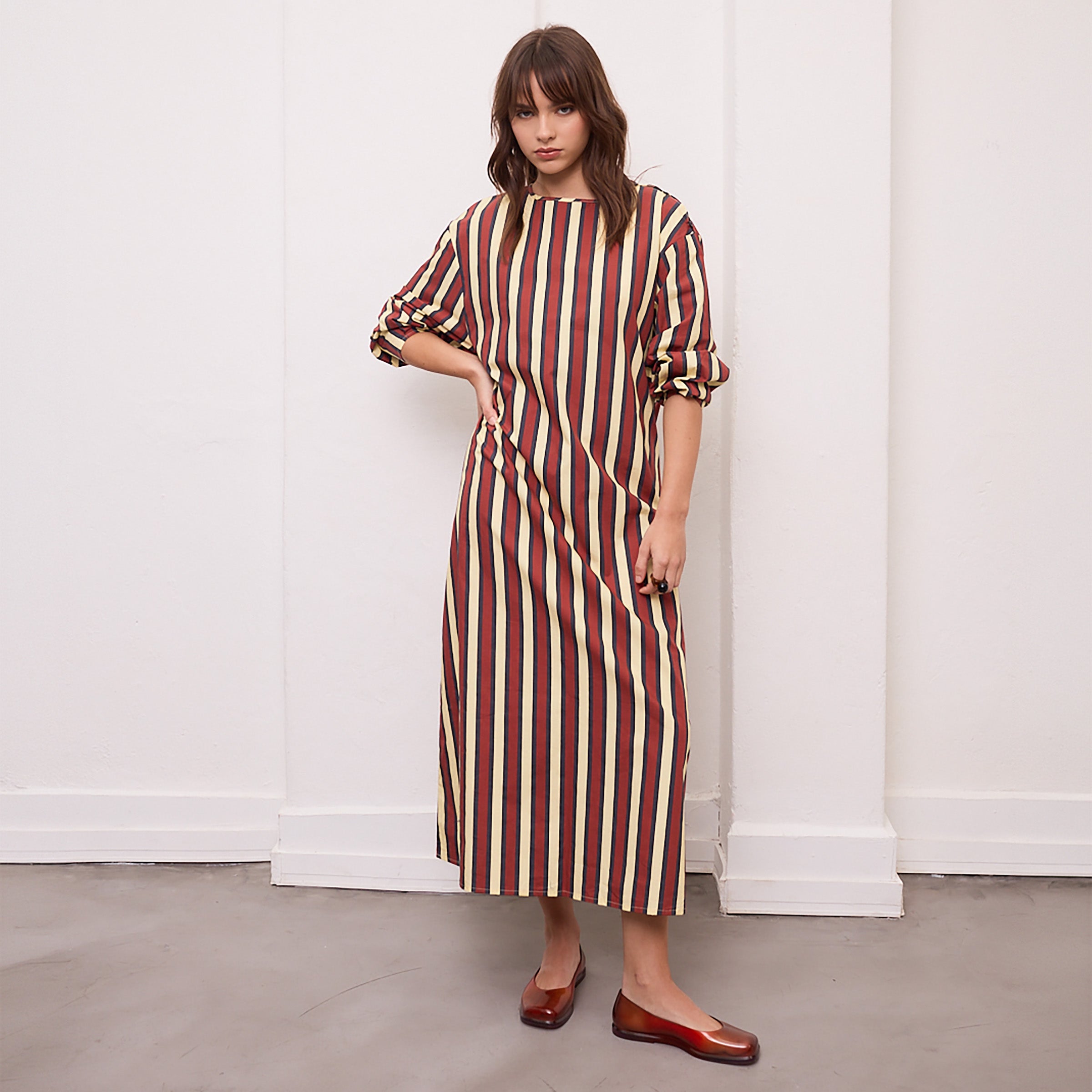 Celmo Dresses Dala Dress - Wine&Yellow