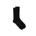 A pair of Aiayu's Cotton Rib Socks from Europe, made with organic cotton and embellished with a small white logo by the toes, is displayed on a plain white background.