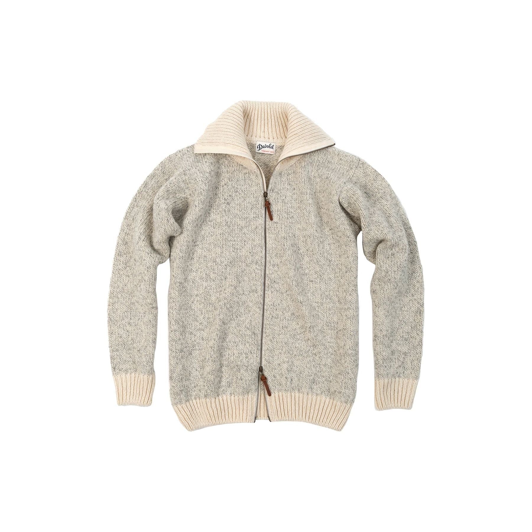 Devold Sweaters Nansen Zip Cardigan, Grey Melange/Off-White
