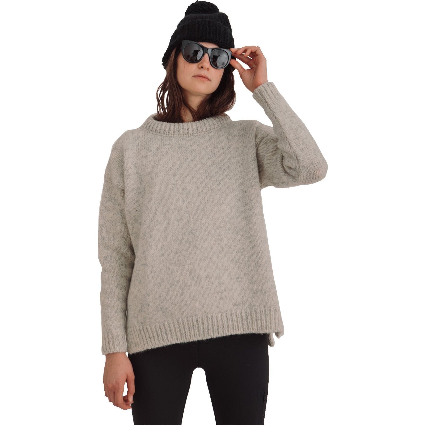 Devold Sweaters W Nansen Split Seam Sweater, Grey Melange