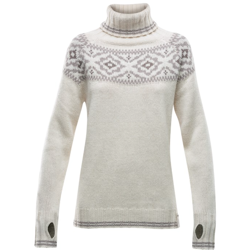 Devold Sweaters W Ona Round Sweater, Off-White