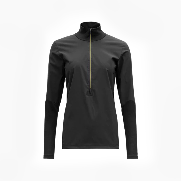 W Running Cover Zip Neck, Caviar