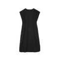 The Diamond Dress by Aiayu is a sleeveless black maxi with a round neckline and loose fit, made from GOTS-certified regenerative cotton, shown against a plain background.