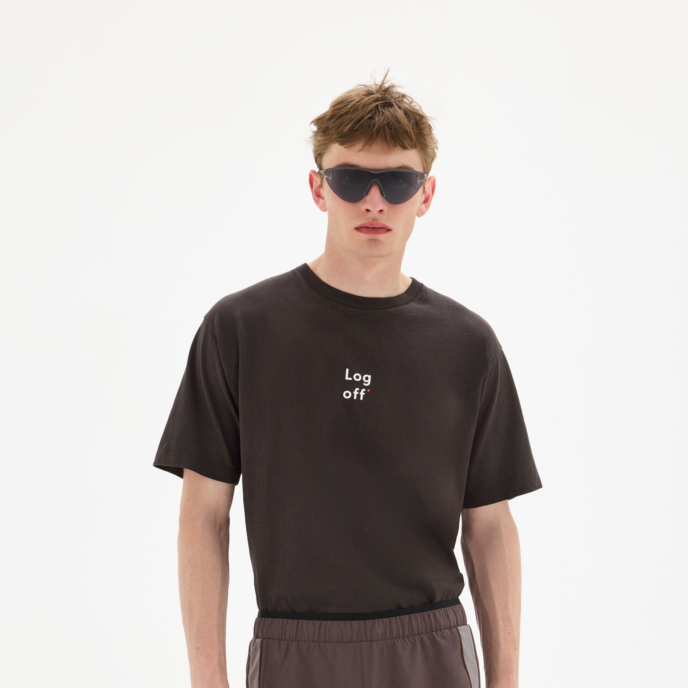 District Vision Shirt California Cotton Tee - Log Off Deep Brown