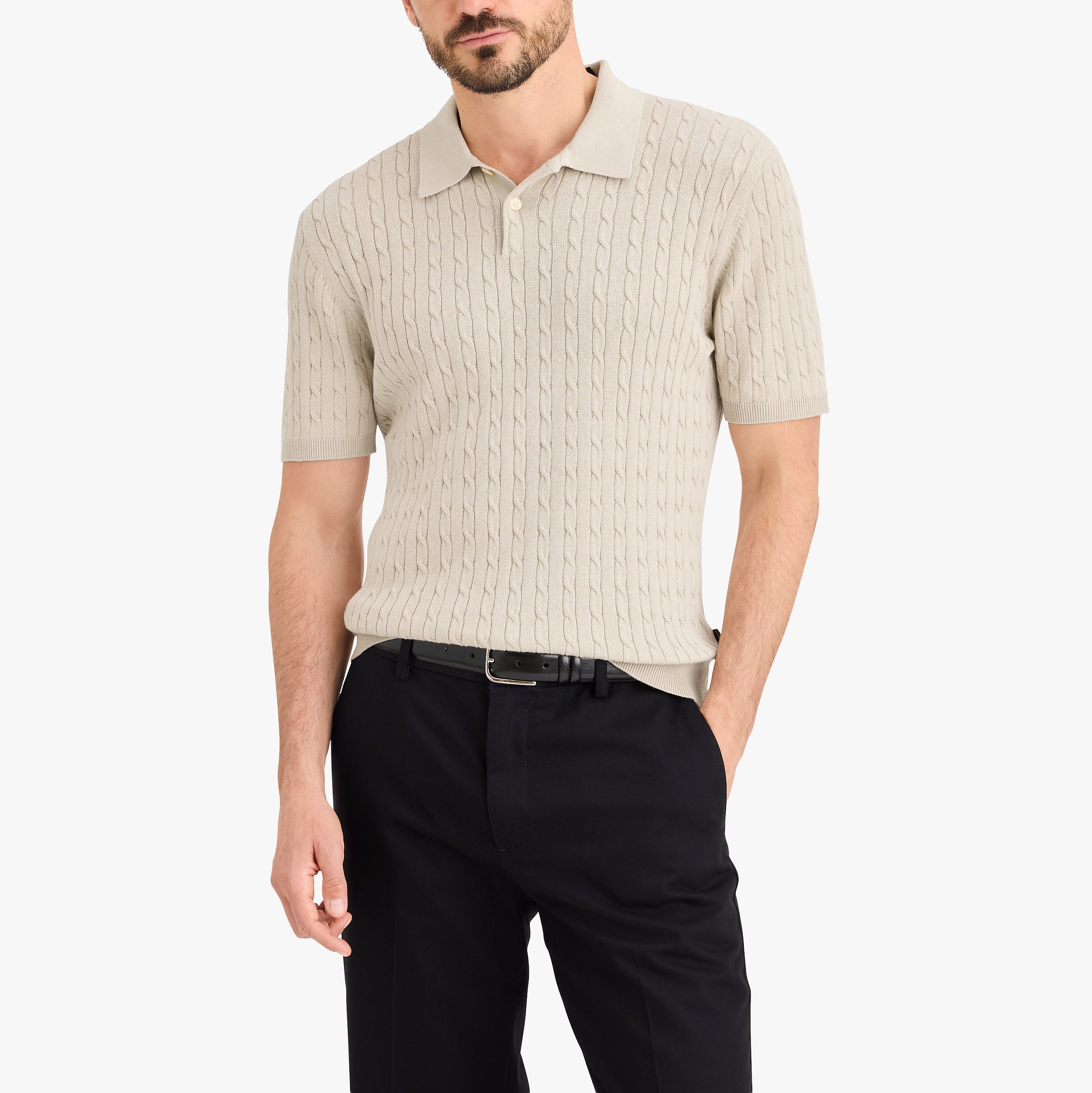 Dockers TOPS Sweater Polo Short Sleeve, Grit
