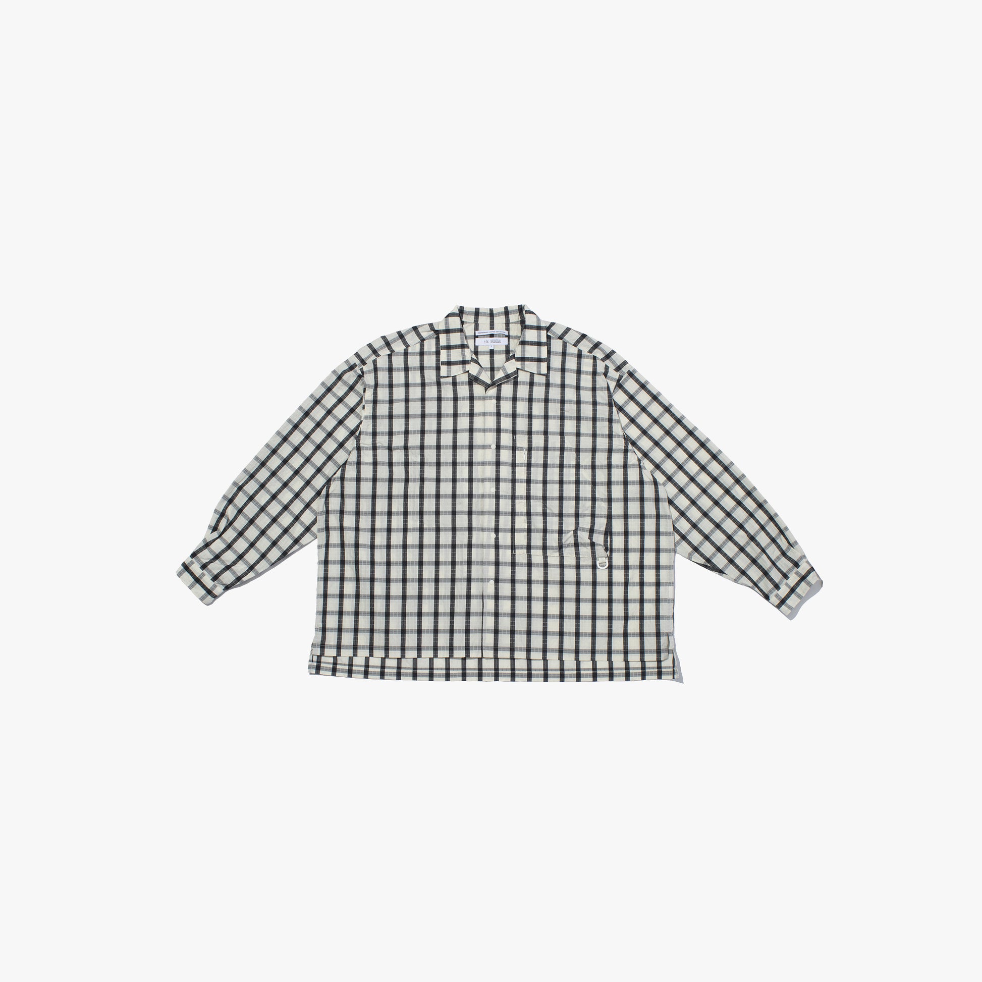 F/CE Shirt RECYCLE OPEN COLLAR SHIRT - IVORY CHECK