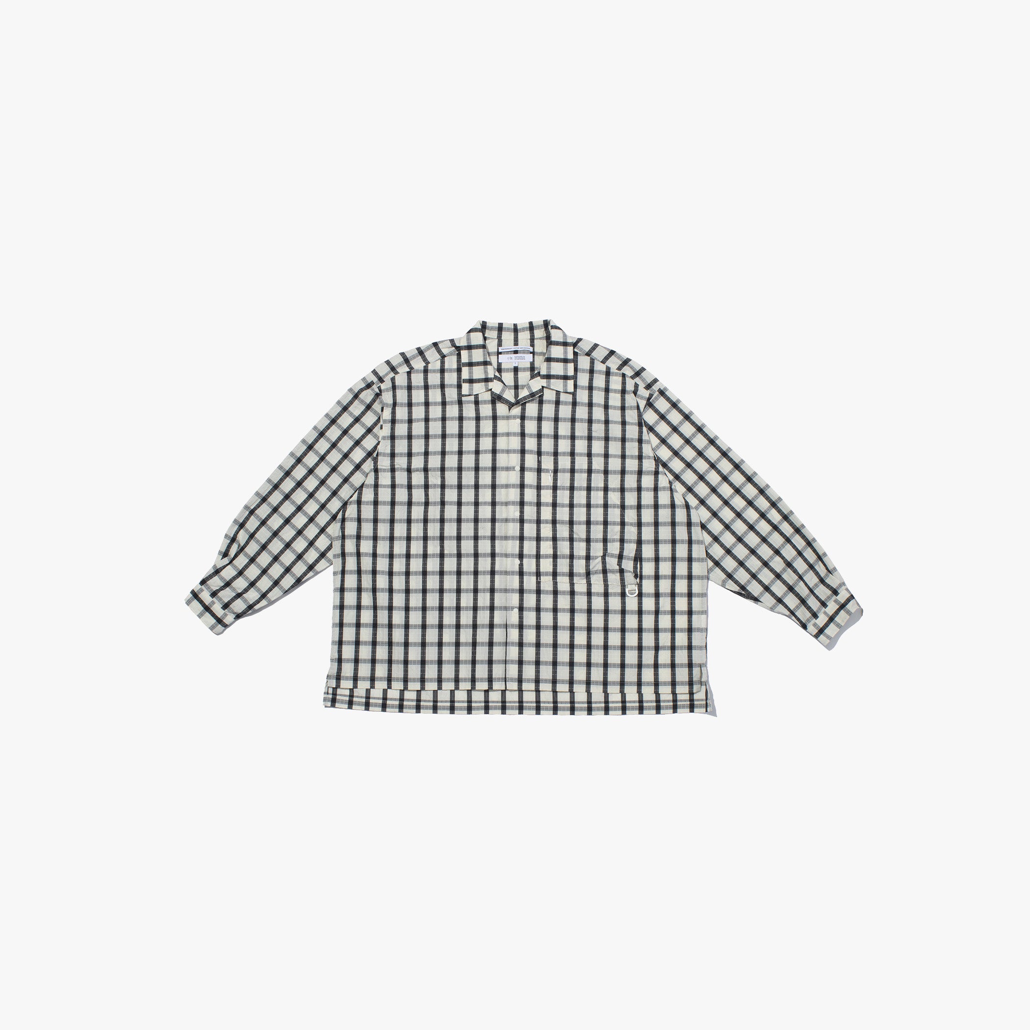 F/CE Shirt RECYCLE OPEN COLLAR SHIRT - IVORY CHECK