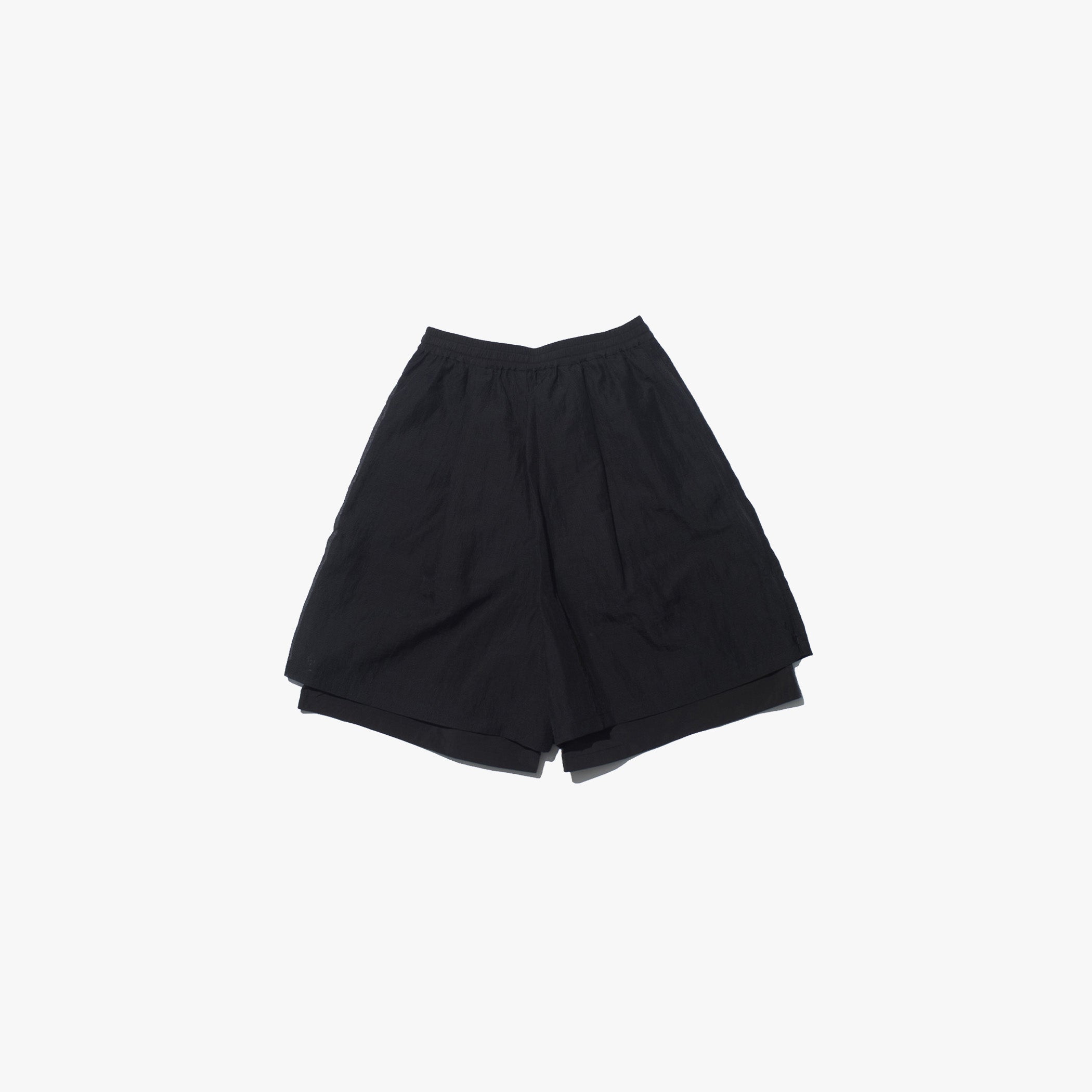 F/CE Shorts MESH LAYERED WIDE SHORT PANTS - Black