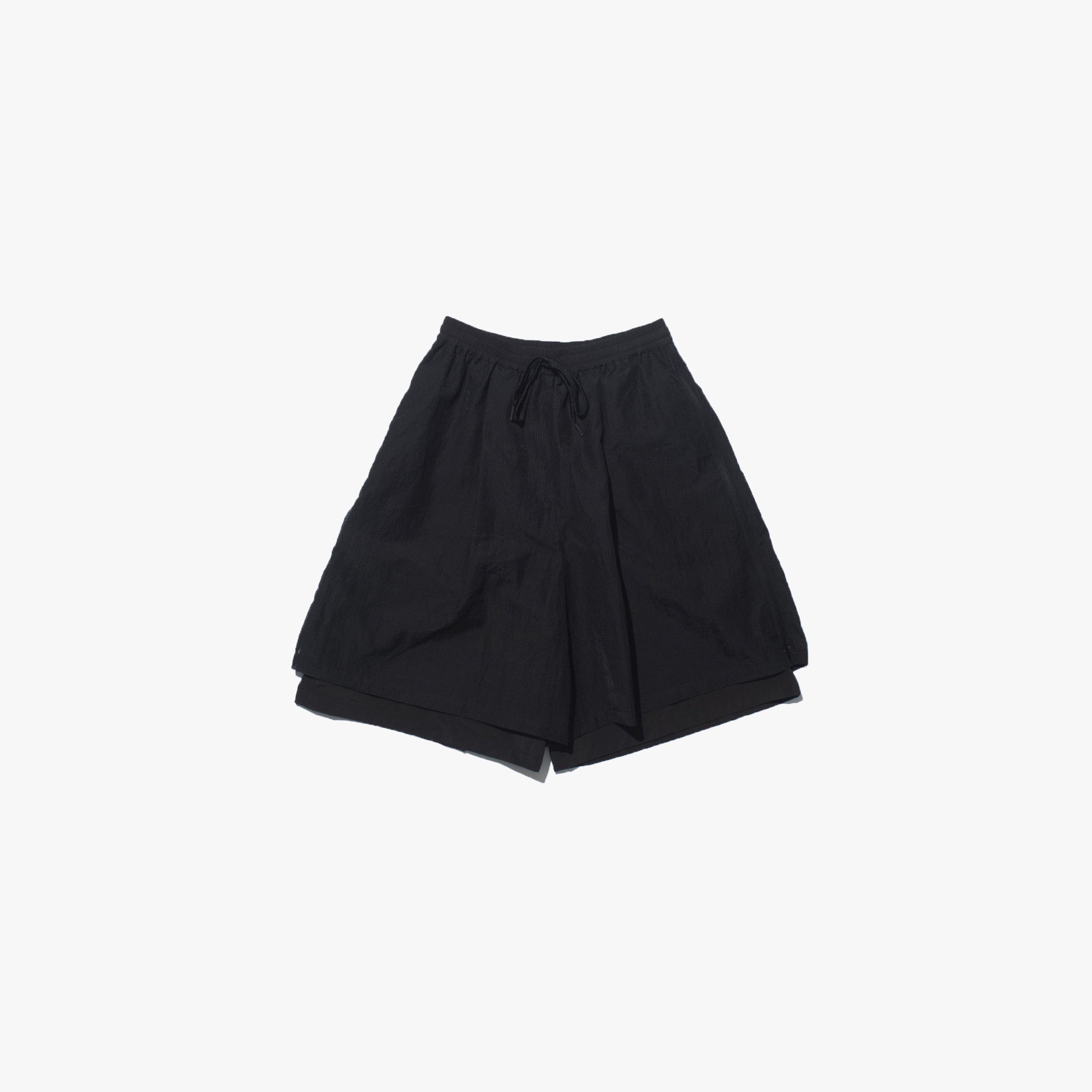 F/CE Shorts MESH LAYERED WIDE SHORT PANTS - Black