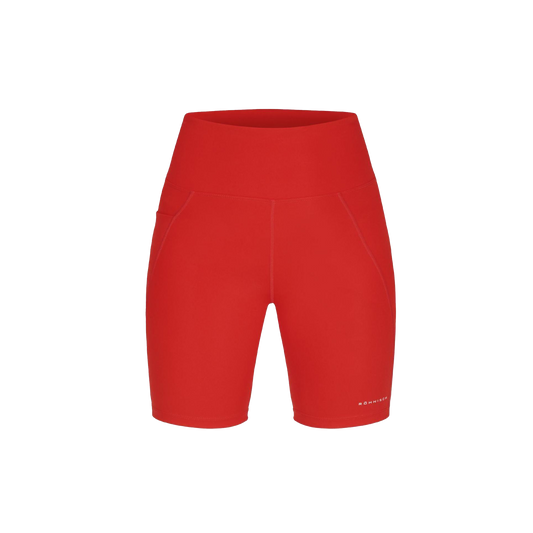 Rohnisch's Flattering High Waist Bike Tights, crafted from breathable fabric and featuring side pockets, isolated on a white background.