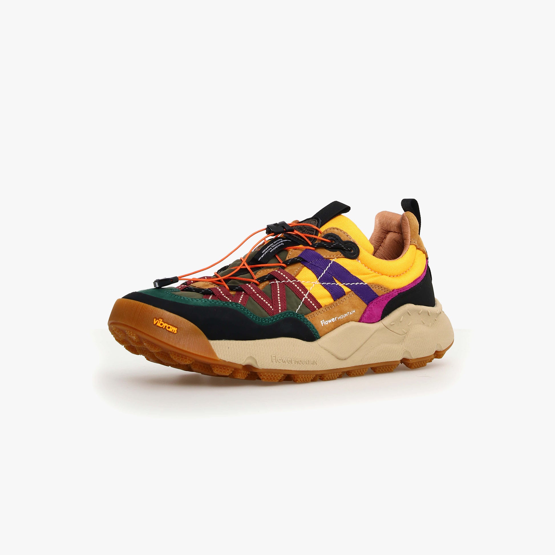 Flower Mountain U Sneakers U Iwano 2, Black/Cognac/Yellow