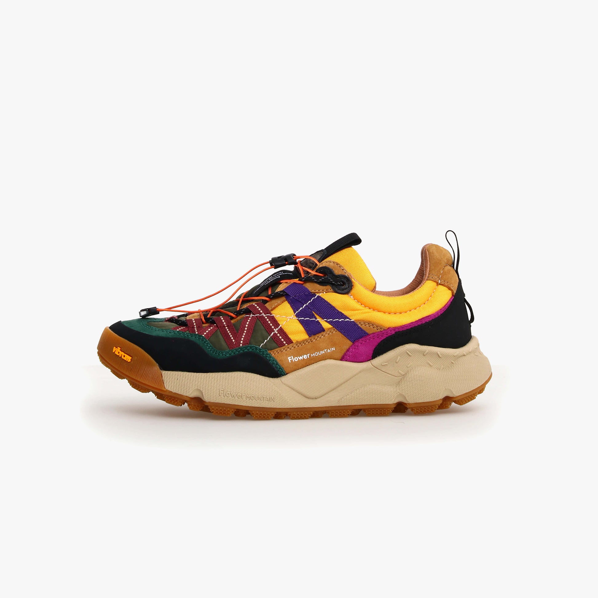 Flower Mountain U Sneakers U Iwano 2, Black/Cognac/Yellow