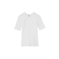 The Gentle SS T-Shirt by Aiayu, made from soft organic cotton, is set against a black background.