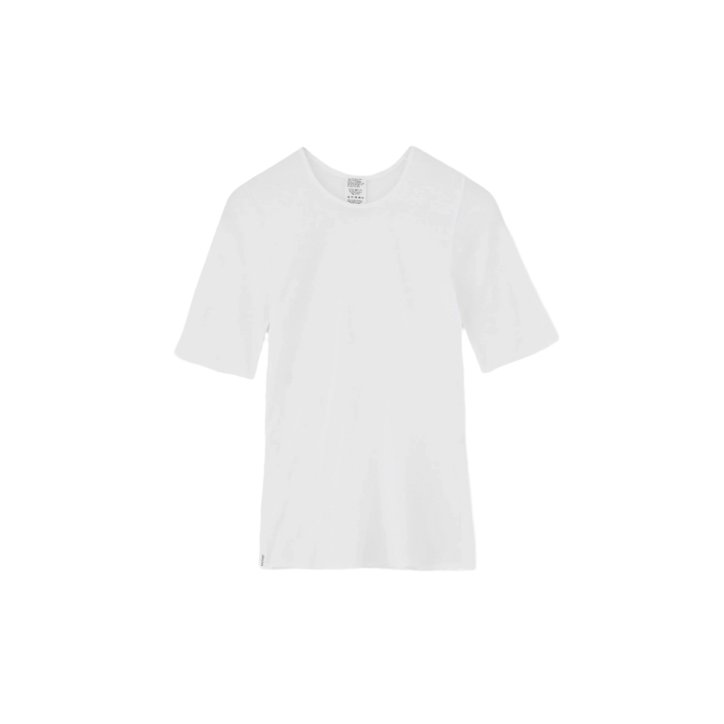 The Gentle SS T-Shirt by Aiayu, made from soft organic cotton, is set against a black background.