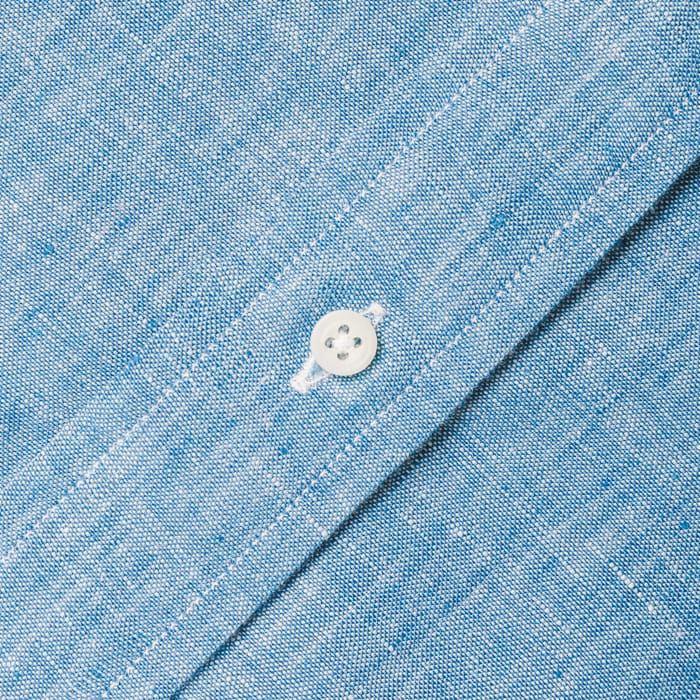 Gitman Vintage M Button Down Shirt Blue Chambray Linen Shirt