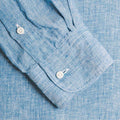 Gitman Vintage M Button Down Shirt Blue Chambray Linen Shirt