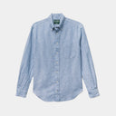 Gitman Vintage M Button Down Shirt Blue Stripe Linen Shirt