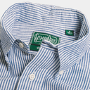 Gitman Vintage M Button Down Shirt Blue Stripe Linen Shirt